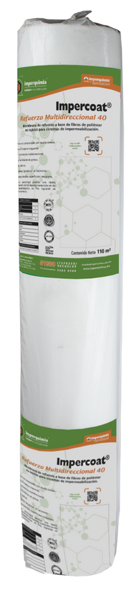 Impermeabilizante Imperquimia Impercoat Refuerzo Sencillo 30 Rollo 110 m2 Blanco