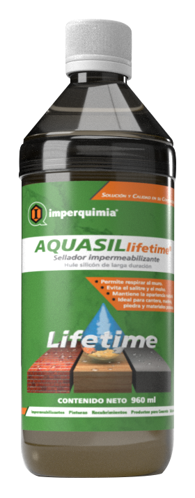 Sellador Hidrofugante Base Silicón AQUASIL LIFETIME Transparente 1 Litro Imperquimia