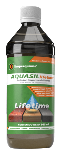 Sellador Hidrofugante Base Silicón AQUASIL LIFETIME Transparente 1 Litro Imperquimia