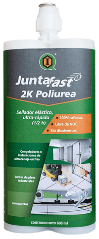 Sellador Imperquimia Junta Fast 2k Poliurea Cartucho Doble de 600 ml Gris