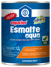 Pintura Acrílica Ecológica ESPACIOS ESMALTE AQUA Blanco 1 L Imperquimia
