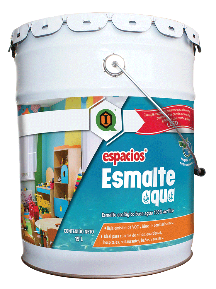 Pintura Acrílica Ecológica ESPACIOS ESMALTE AQUA Blanco 19 L Imperquimia