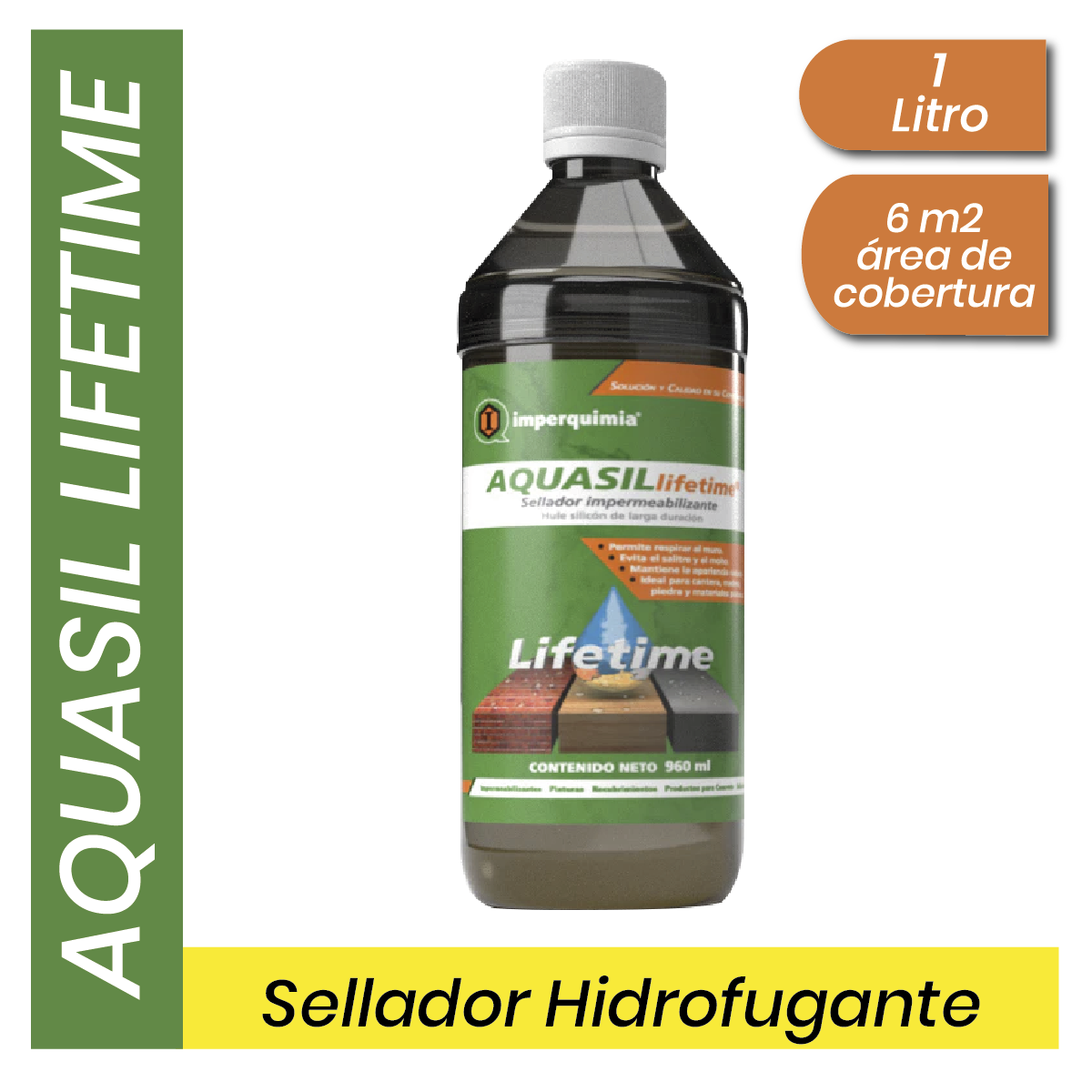 AQUASIL LIFETIME Imperquimia impermeabilizante transparente para piedra concreto y madera